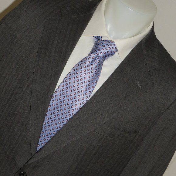 Brooks Brothers Made to Measure Gray Herringbone Two Button Suit 40R - Picture 6 of 15